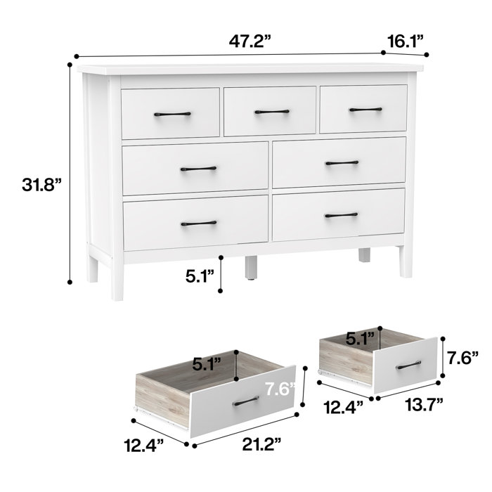 Ebern Designs Nayomee 7 Drawer Dresser Reviews Wayfair